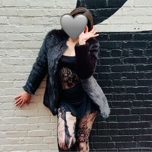 “Velvet” Brand Faux Fur Coat — Black